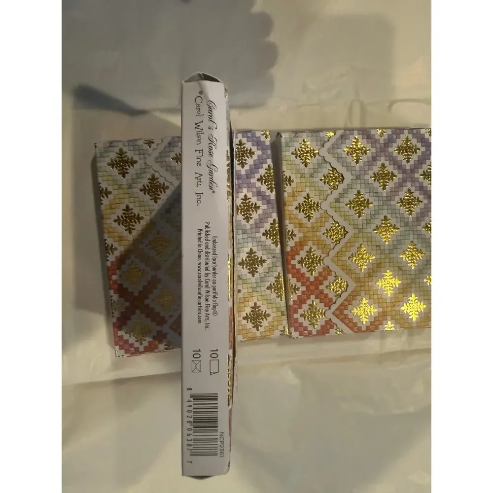 3 Sets of 10 30 Carol Wilson Irish Chain Quilt Embossed Notecards Note Cards
